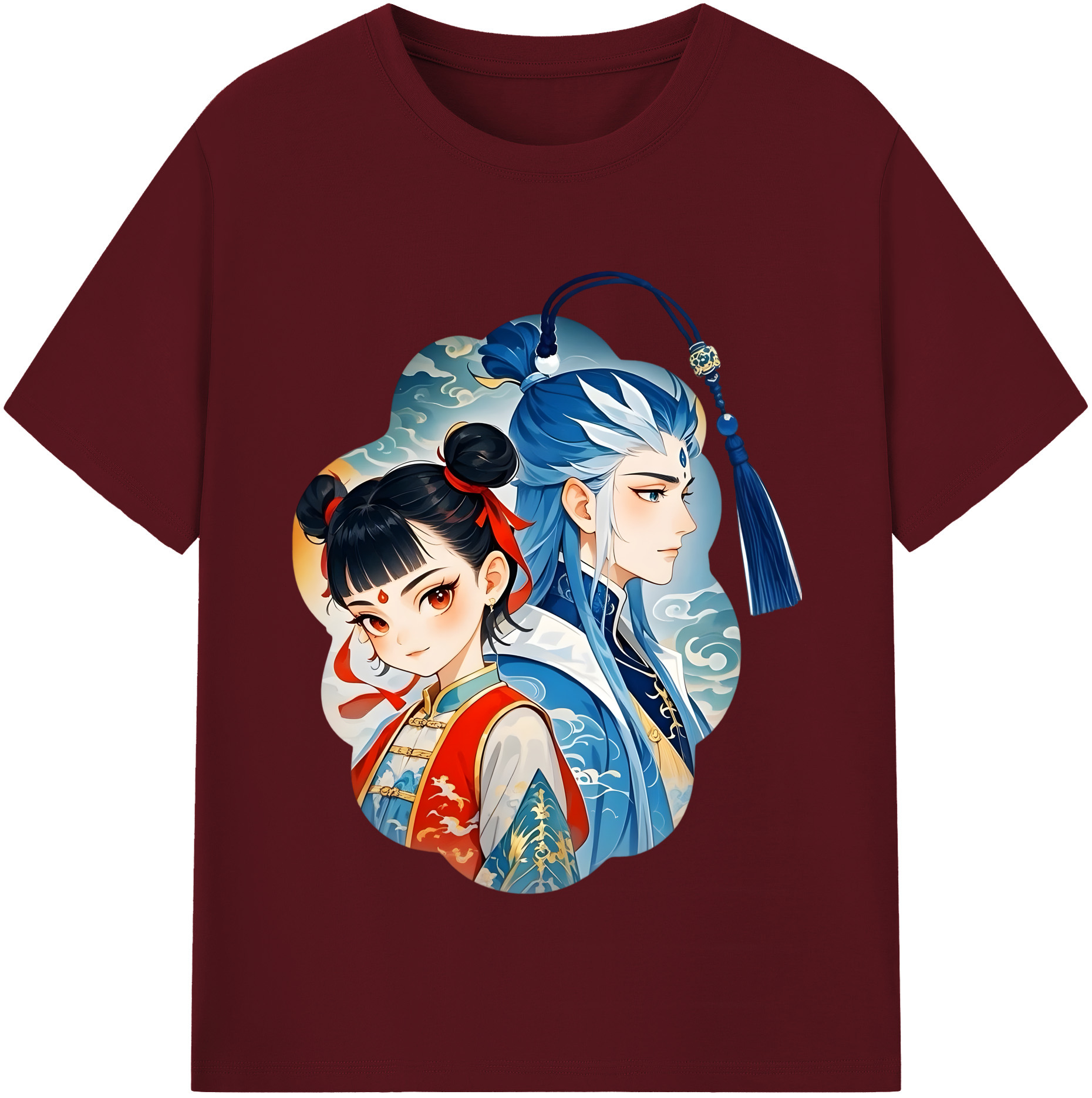 （画像用） Ne Zha 2 ナタ 魔童の大暴れ 綿100％半袖Tシャツ（フロントプリント）